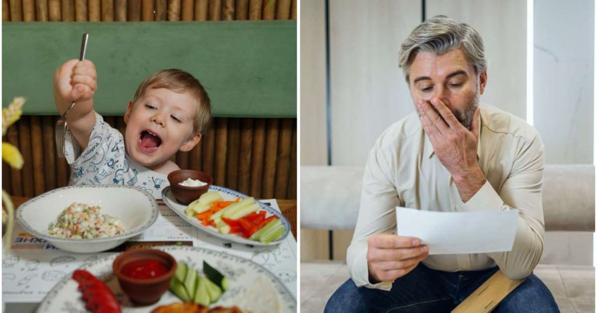 (L) A kid eating at a restaurant ; (R) A man reading a letter, gets emotional (Representative Cover Image Source: (L) Pexels| Nadin Sh ; (R) Getty Images| Ivan Kyryk)