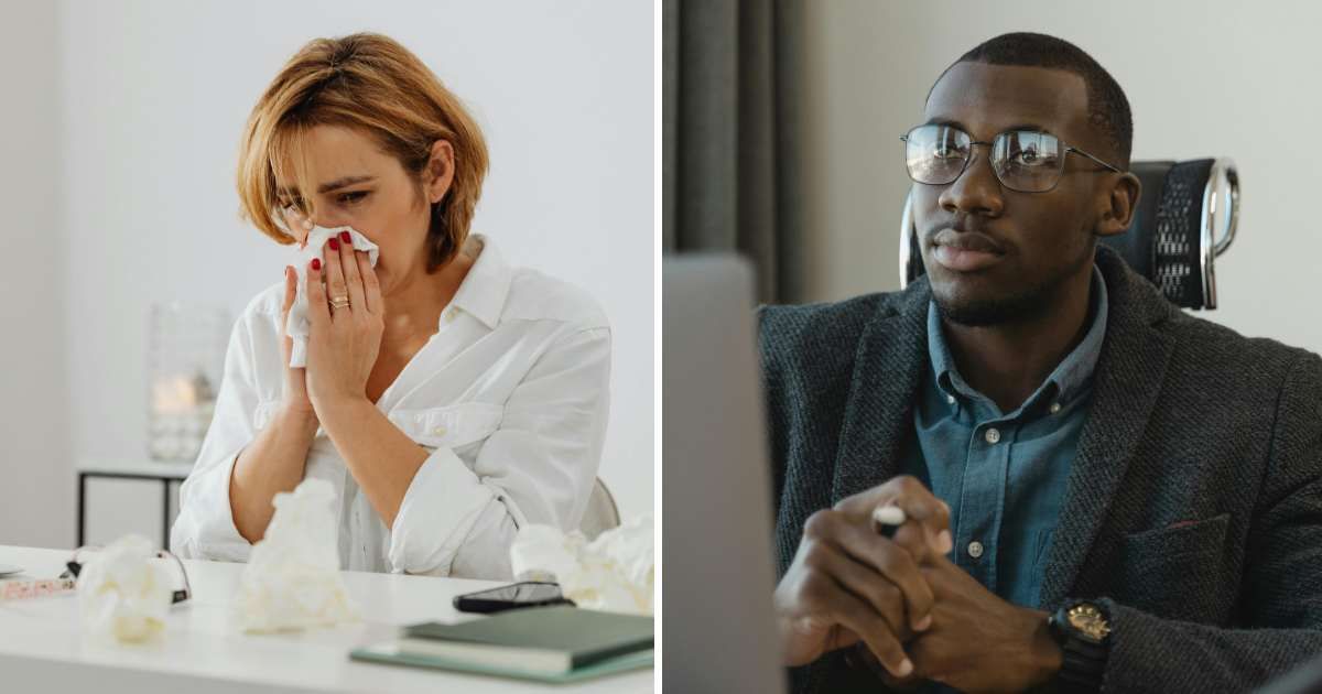 (L) Sad woman crying sitting on desk. (R) Man looking at someone. (Representative Cover Image Source: Pexels | (L) www.kaboompics.com, (R) Tima Miroshnichenko)