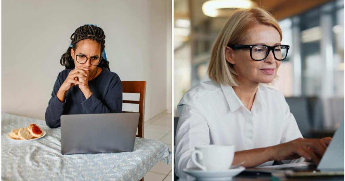 (L) Woman looks disappointed while looking at the laptop. (R) Boss speaking via video call in the office. (Representative Cover Image Source: Pexels| (L) Helena Lopes; (R) Vitaly Gariev)