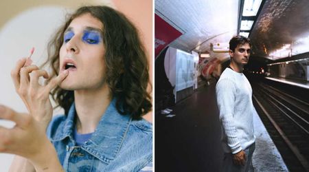 Person froze when they noticed a stranger silently watching them do their makeup outdoors — his unexpected response took them by surprise