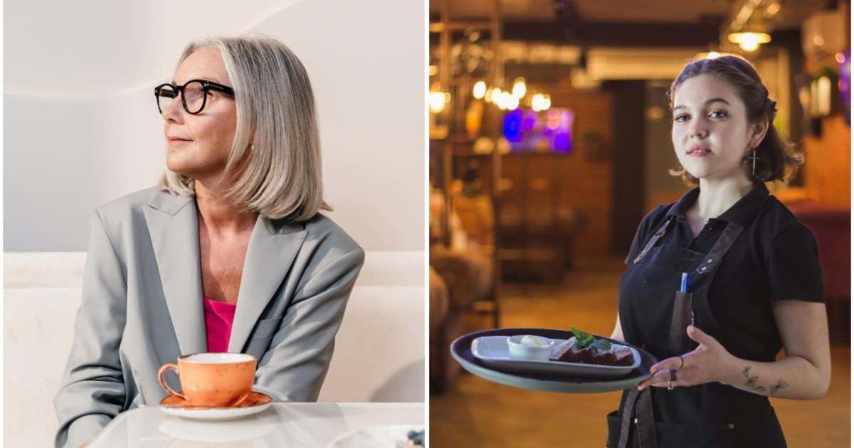 (L) A female customer at a restaurant; (R) A waitress (Representative Cover Image Source: Pexels | Photo by (L) AI25.Studio AI GENERATIVE ; (R) Kenzhar Sharap)