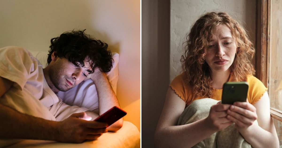 (L) A man checking his phone late at night. (R) A woman is reading something on her phone. (Representative Cover Image Source: L - Pexels| Ron Lach, R - Getty Images | MementoJPG)