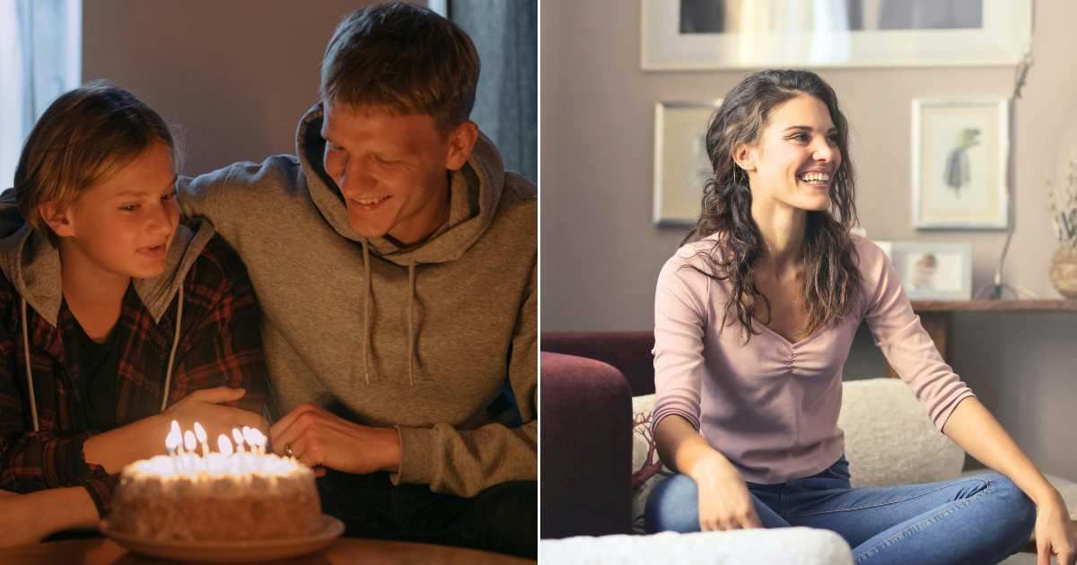 Boys celebrating birthday (L). A woman looking happy and content (R)(Representative Cover Image Source: Pexels Images | Photo by cottonbro studio and  Andrea Piacquadio)