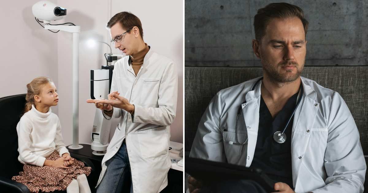(L) A doctor talking to a little girl. (R)A doctor looks confused and concerned. (Representative Cover Image Source: Pexels| L - Pavel Danilyuk, R - Tima Miroshnichenko)