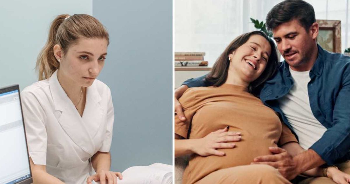 (L) An OBYGYN doctor looking frustrated; (R) A pregnant woman with her partner (Representative Cover Image Source: (L) Pexels| Pavel Danilyuk ; (R) Getty Images| Jacob Wackerhausen)
