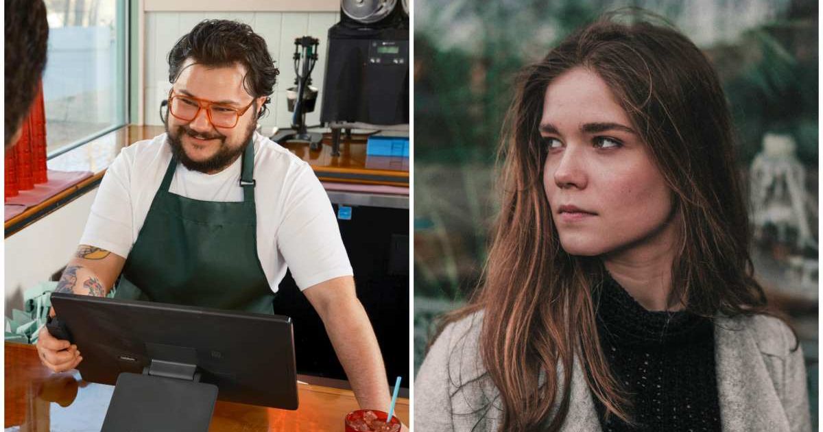 (L) Cashier smirking while speaking to a customer. (R) Woman gives intense, disappointed stare. (Representative Cover Image Source: Pexels| L - Михаил Крамор, R - Peter Chirkov)