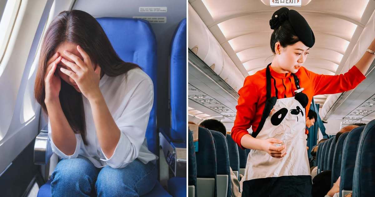 (L) A woman looks uneasy on a plane. (R) A flight attendant is asking questions. (Representative Cover Image Source: Pexels| L - Farknot_Architect, R - Suat iNAN)