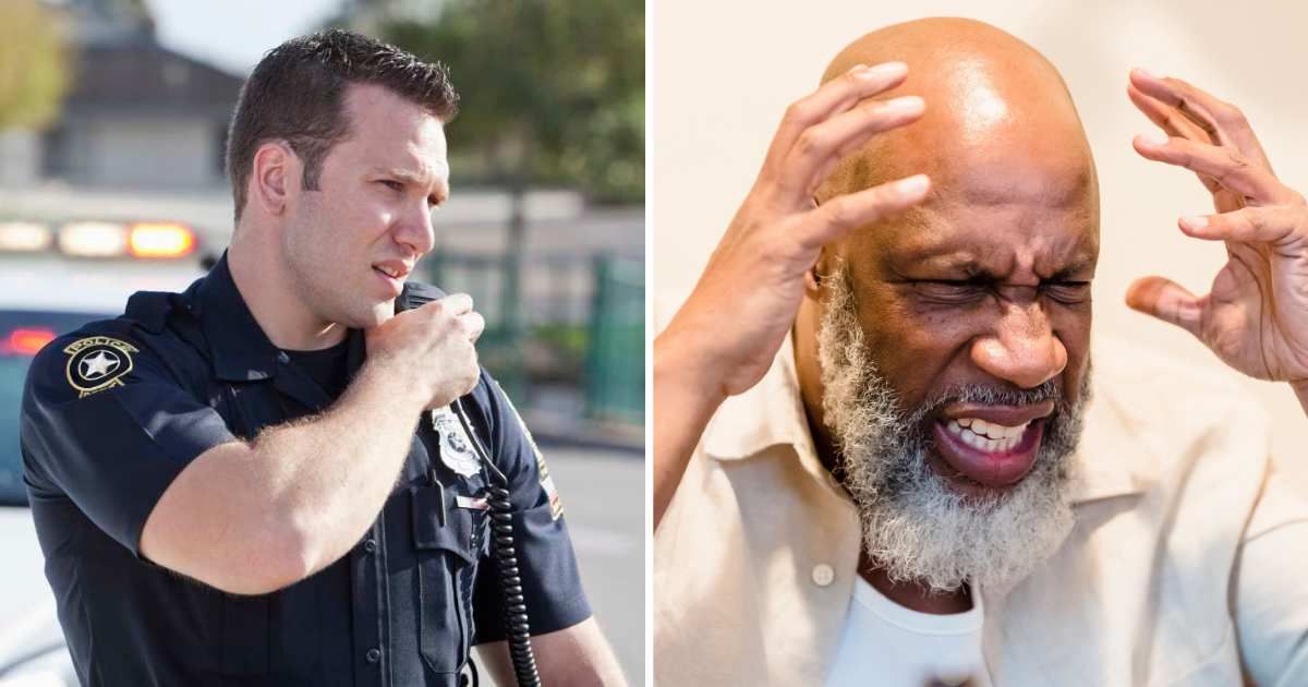 (L) Police officer responding to emergency call. (R) Frustrated man. (Representative Cover Image Source: Getty Images, Pexels | (L) kali9, (R) Nicola Barts)