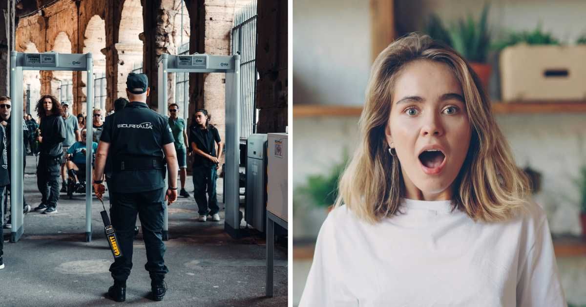 (L) Airport security. (R) Shocked woman. (Representative Cover Image Source: Pexels | (L) HAMZA YAICH, (R) Vitaly Gariev)