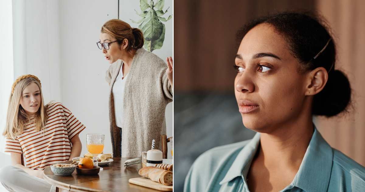 (L) Mom scolding daughter. (R) Woman looking at something. (Representative Cover Image Source: Pexels | (L) www.kaboompics.com, (R) Tiger Lily