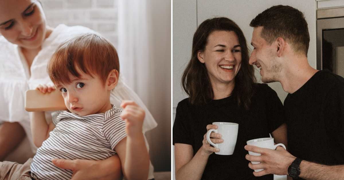 (L) A toddler looking pensively. (R) A couple laughing over coffee. (Representative Cover Image Source: Pexels| L - Helena Lopes, R - Vitalik Yamskiy)