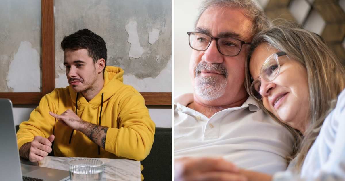 (L) Man learning sign language. (R) Middle-aged couple sitting together. (Representative Cover Image Source: Pexels | (L) cottonbro studio, (R) Kampus Production)