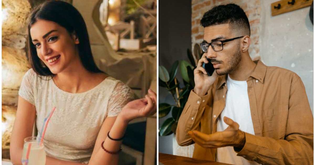 (L ) A woman talking to her date ; (R) A man on call (Representative Cover Image Source: (L) Getty Images; (R) Pexels | Photo by (L) Westend61; (R) MART PRODUCTION)