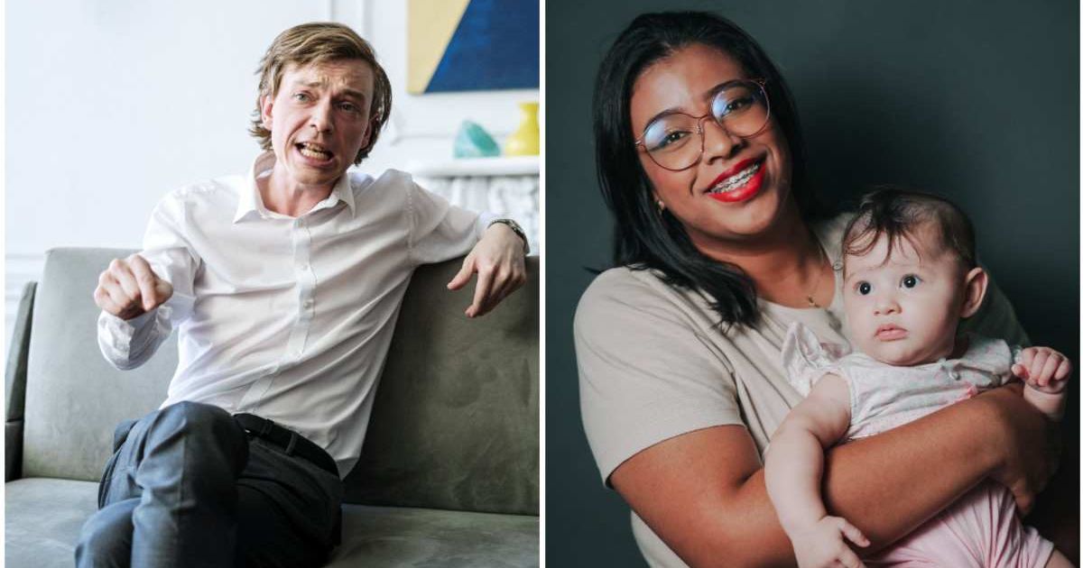 (L) A man arguing with someone; (R) A nanny carrying a baby (Representative Cover Image Source: Pexels | (L) cottonbro studio ; (R) Raphael Bruno)