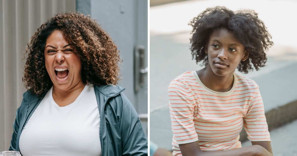 (L) An overweight person laughs at someone. (R) A skinny teenager smirks. (Representative Cover Image Source: Pexels| Mizuno K)