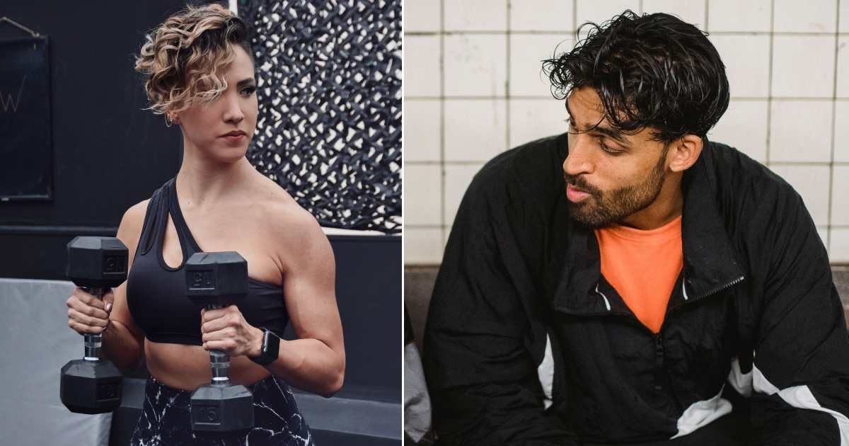 (L) A woman is working out at the gym. (R) A man at the gym speaks while smirking. (Representative Cover Image Source: Pexels| L - Itzel Sandova, R - Ketut Subiyanto)