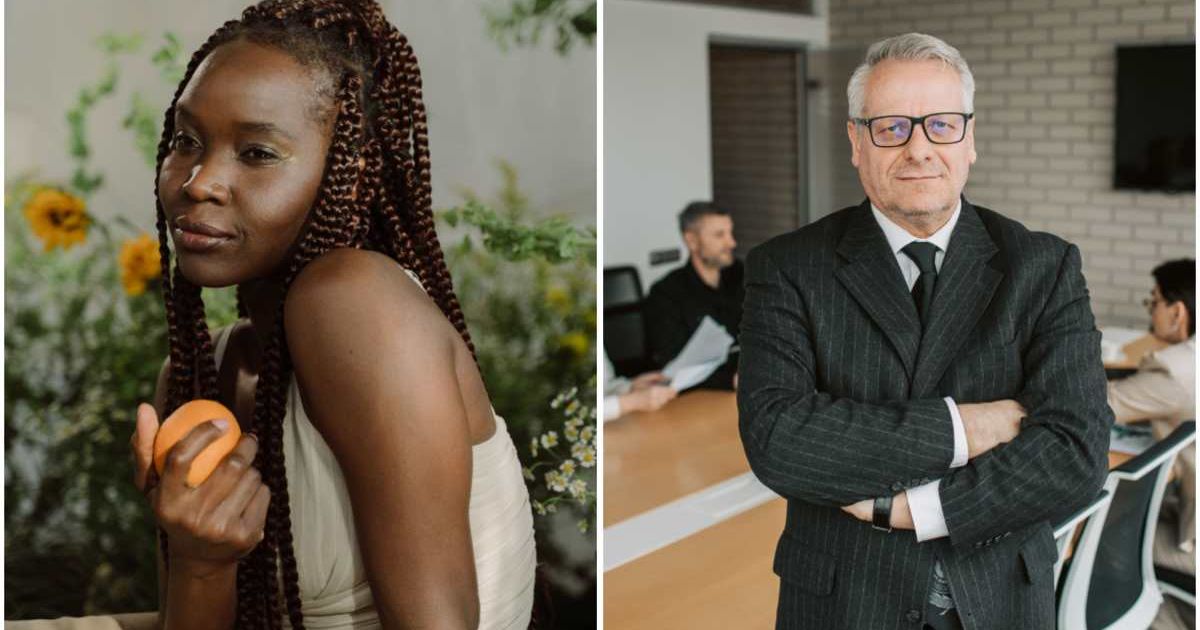 (L) A woman holding a bag of oranges ; (R) An old man in an office (Representative Cover Image Source: Pexels | (L) cottonbro studio; (R) Vlada Karpovich)