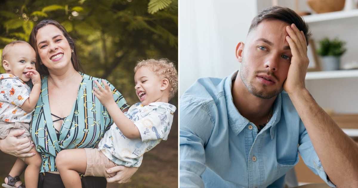 A woman holding children (L). A man feeling helpless (R). (Representative Cover Image Source: Pexels and Getty Images | Photo by Hannah Barata and EyeEm Mobile GmbH)