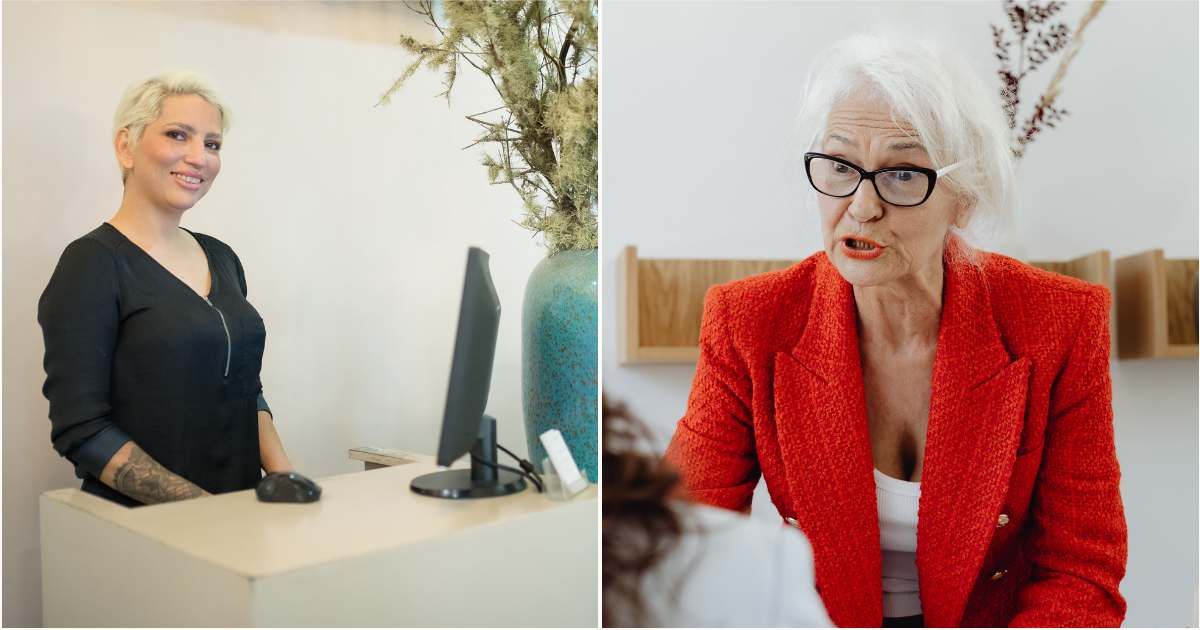 (L) A receptionist on duty; (R) Boss scolding employee (Representative Cover Image Source: Pexels | (L) Kampus Production; (R) Kaboompics.com)
