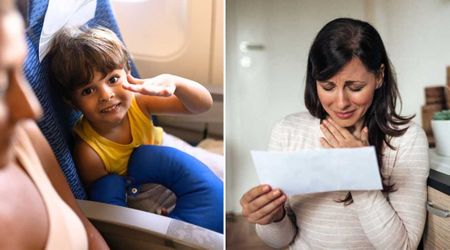 Young mom traveling with family got a note from a stranger in a wheelchair as she left the plane — what it said about her son’s laugh broke her