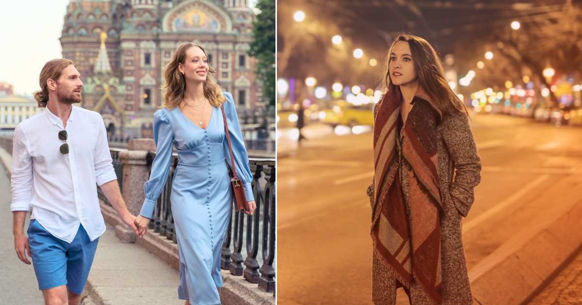 (L) A tall woman on a date with a man. (R) A woman walking away, looking disappointed. (Representative Cover Image Source: Pexels| L - Ron Lach, R - Andrea Piacquadio)
