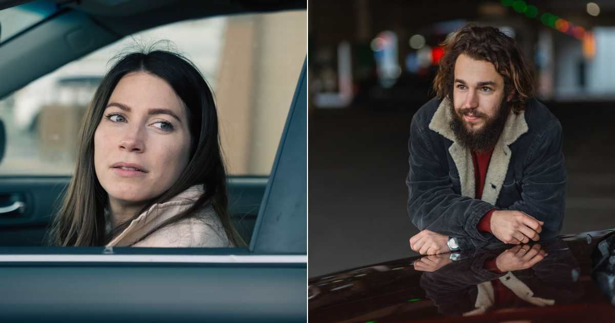 (L) A woman looks disgusted in her car. (R) A creepy man smiles after getting out of his vehicle. (Representative Cover Image Source: Pexels| L - James Collington, R - Aksakal)