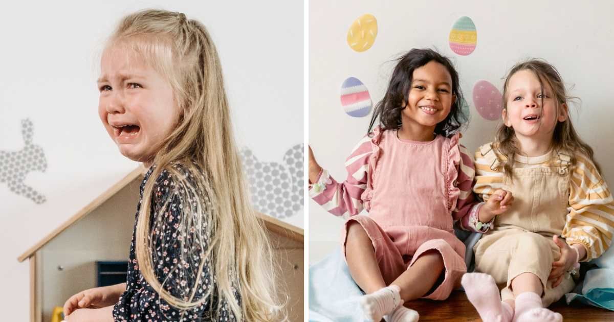 (L) Little girl crying. (R) Two friends are talking. (Representative Cover Image Source: Pexels | (L) Pavel Danilyuk, (R) Eren LI)