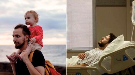 Dad was helping his toddler into the car when a truck sped toward them — his split-second reaction saved them, but left lasting consequences