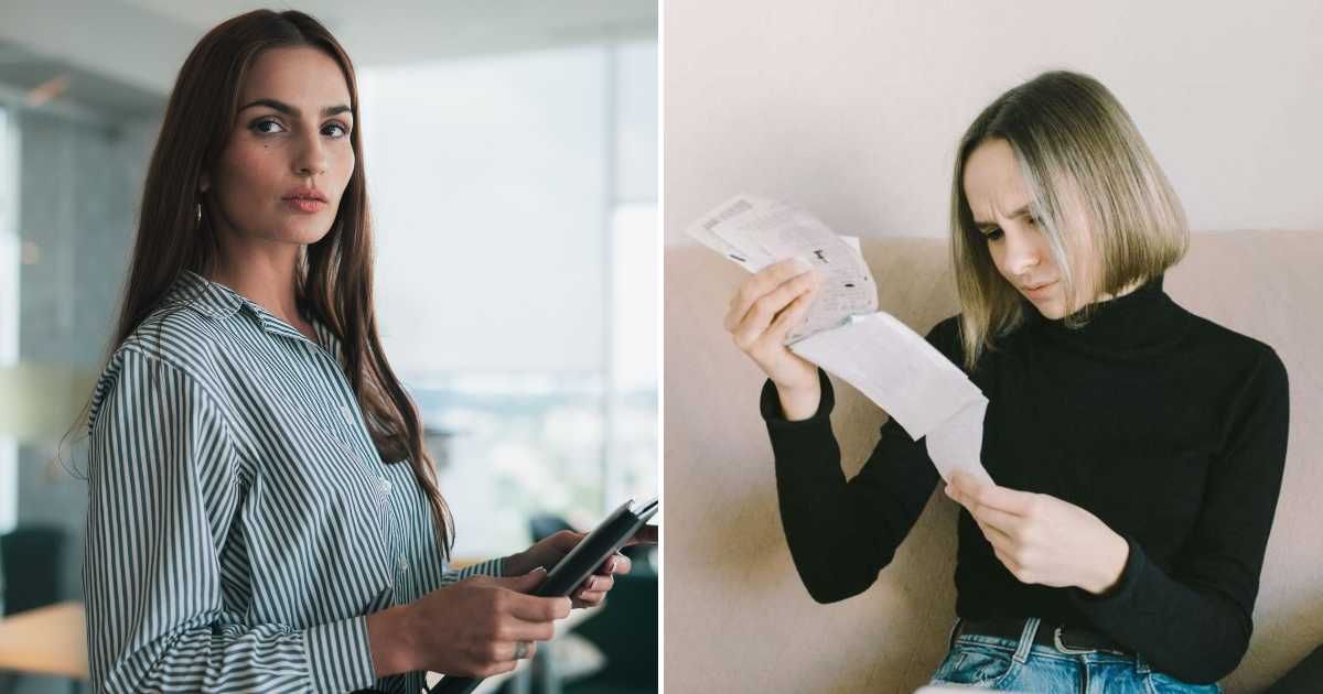 (L) A restaurant staff member looking smugly at someone. (R) A woman is upset after checking a bill. (Representative Cover Image Source: Pexels| L - Natalia Voitkevich, R - Los Muertos Crew)