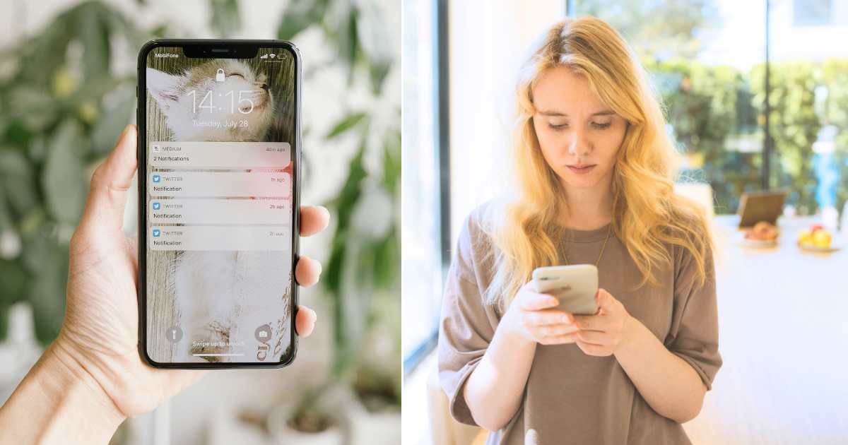 (L) Woman receiving multiple notifications on her phone. (R) A woman looks confused and worried as she looks at her phone. (Representative Cover Image Source: Pexels| L - Tranmautritam, R - Anastassia Shuraeva)