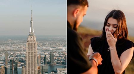 Russian 'daredevil' couple climbs the Empire State Building for a proposal—but the NYPD pilot’s deadpan 5-word reaction steals the moment