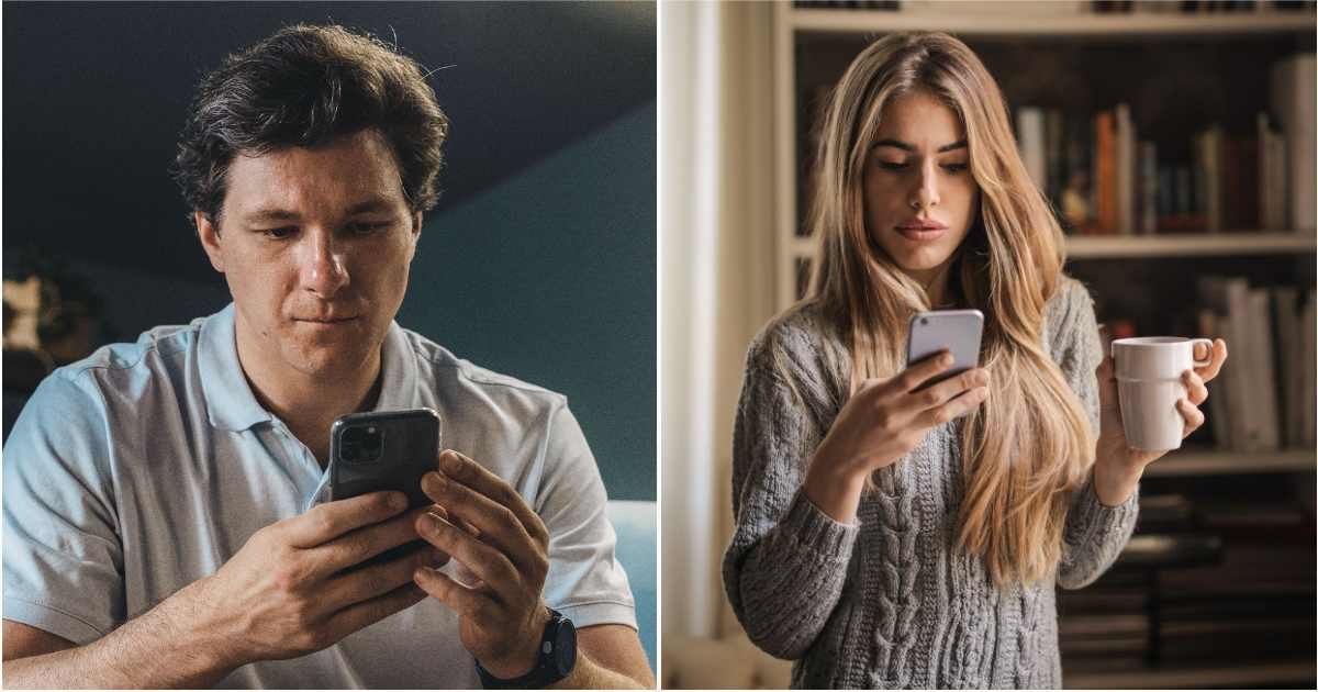 (L) A man looks angry while typing on his phone. (R) A woman looks disappointed as she looks at her phone. (Representative Cover Image Source: Pexels| SHVETS Production, R - Andrea Piacquadio)
