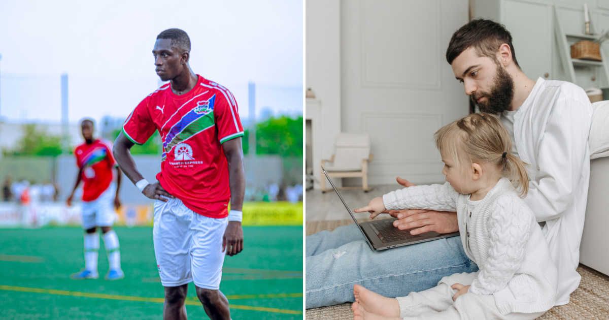 (L) An African-American football player. (R) A toddler is pointing out something on the laptop curiously. (Representative Cover Image Source: Pexels| L - Arina Krasnikova, R - Pavel Danilyuk)