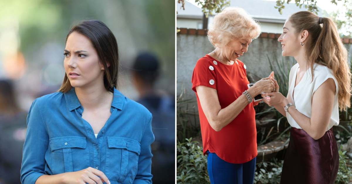 A woman looking confused (L). A woman excitedly talking to another elderly woman (R). (Representative Cover Image Source: Pexels Images | Photo by Antonio Guillem and RDNE Stock project)