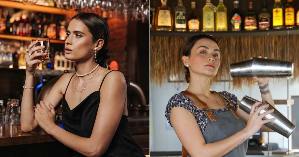 (L) Young woman at bar. (R) Bartender making a drink. (Representative Cover Image Source: Getty Images | (L) Constaninis, (R) Gilario Guevara)
