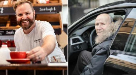 Barista tried to be kind by offering an elderly man a 'pup cup' for his backseat passenger—then realized who was there and apologized profusely