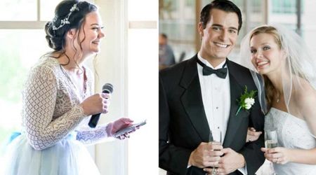 At her wedding, the bride’s best friend played a voice memo from the night she first met the groom — 45 seconds later, everyone was in tears