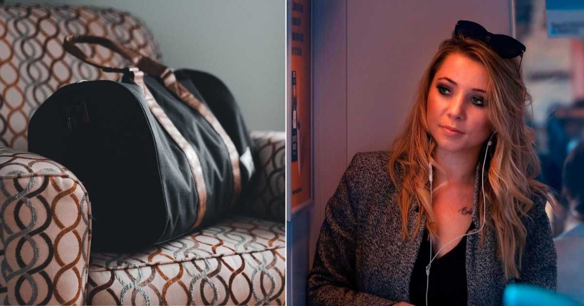 (L) A bag lying on a seat unattended. (R) A passenger stares at someone in disbelief. (Representative Cover Image Source: Pexels| L - Erik Mclean, R - Raj Photography)