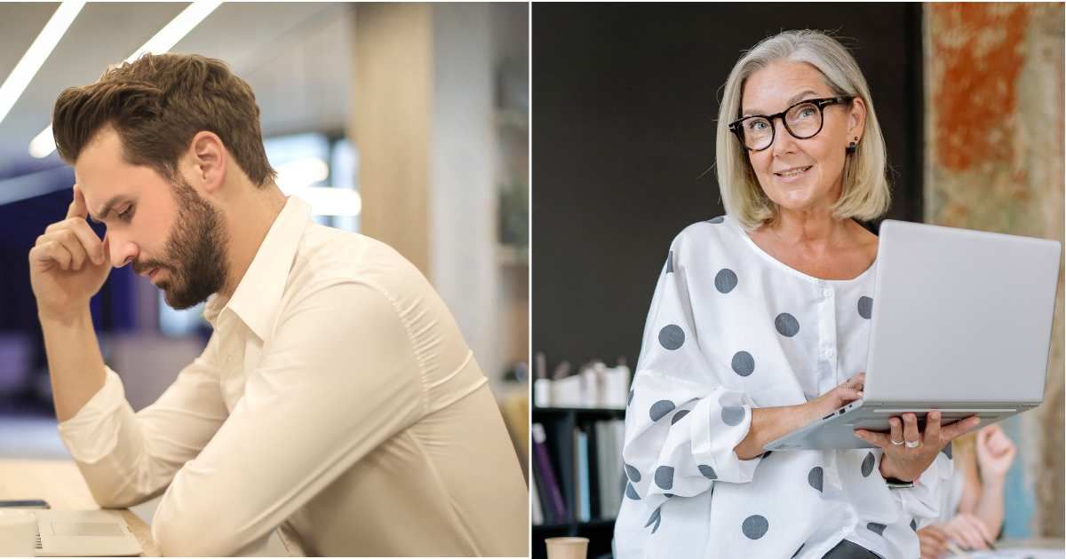 (L) A man looks frustrated and annoyed. (R) A boss smiles while speaking to someone. (Representative Cover Image Source: Pexels| L - Andrea Piacquadio, R - Yan Krukau)