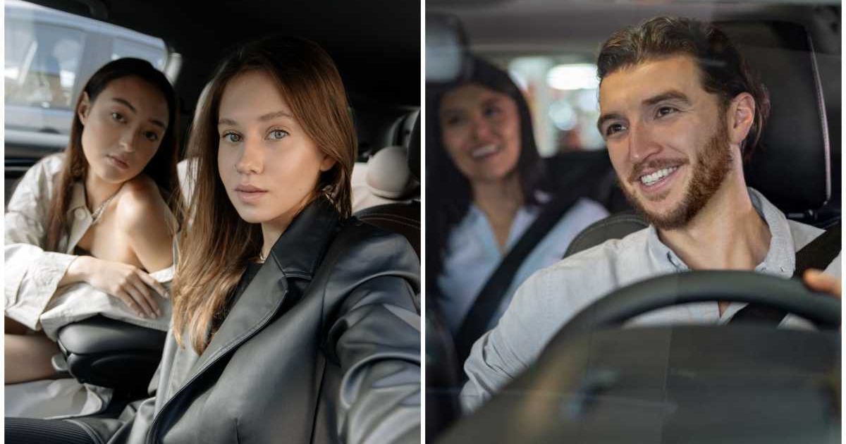 (L) Two women are recording in a cab ; (R) A driver talking to a passenger (Representative Cover Image Source: (L) Pexels| cottonbro studio; (R) Getty Images| Hispanolistic)