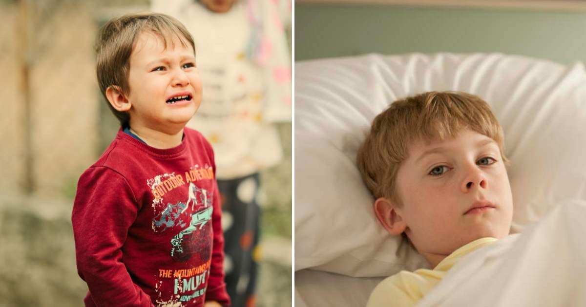 (L) Toddler crying. (R) Little boy in a hospital bed undergoing treatment. (Representative Image Source: L - Pexels| Mehmet Altıntaş, R - Getty Images| David Sacks)