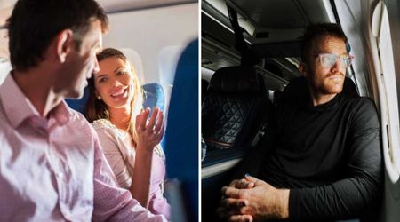 She offered a woman her aisle seat so she could sit with her husband — but the man's polite explanation for declining left her in stitches