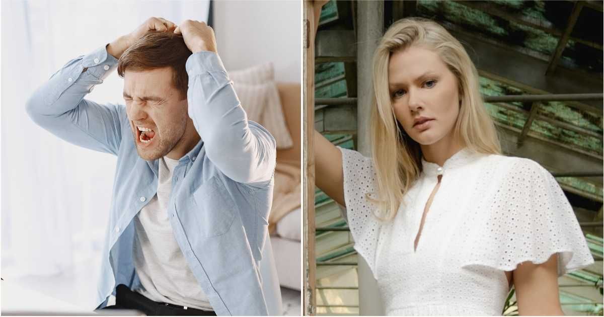 (L) A man is yelling at home. (R) A young woman looks scared and confused as she looks at something. (Representative Cover Image Source: Pexels| L - Gustavo Fring, R - Olha Ruskykh)