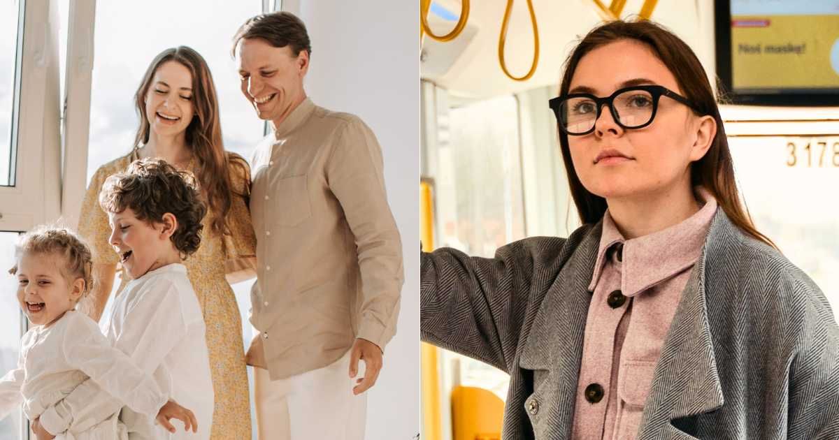 (L) A family traveling together in a lounge. (R) A woman looks annoyed. (Representative Cover Image Source: Pexels| L - Vlada Karpovich, R - Mart Production)