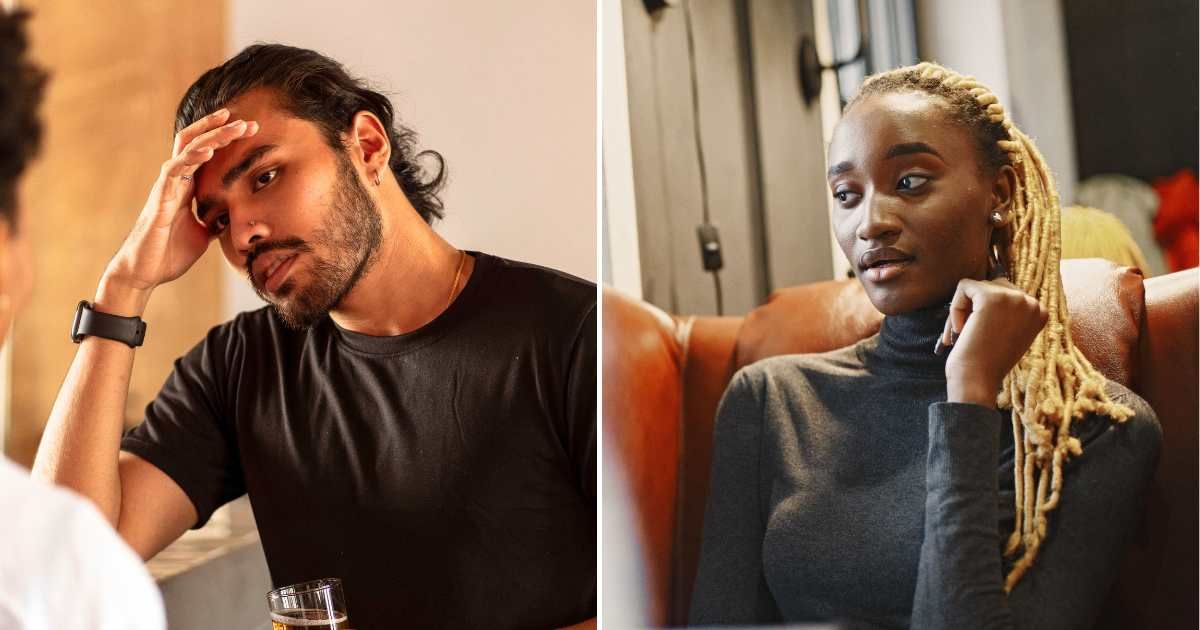  (L) A man looking irritated while on a date. (R) A woman looking angry and uninterested. (Representative Cover Image Source: Pexels| L -  Ketut Subiyanto, R - Gustavo Fring)