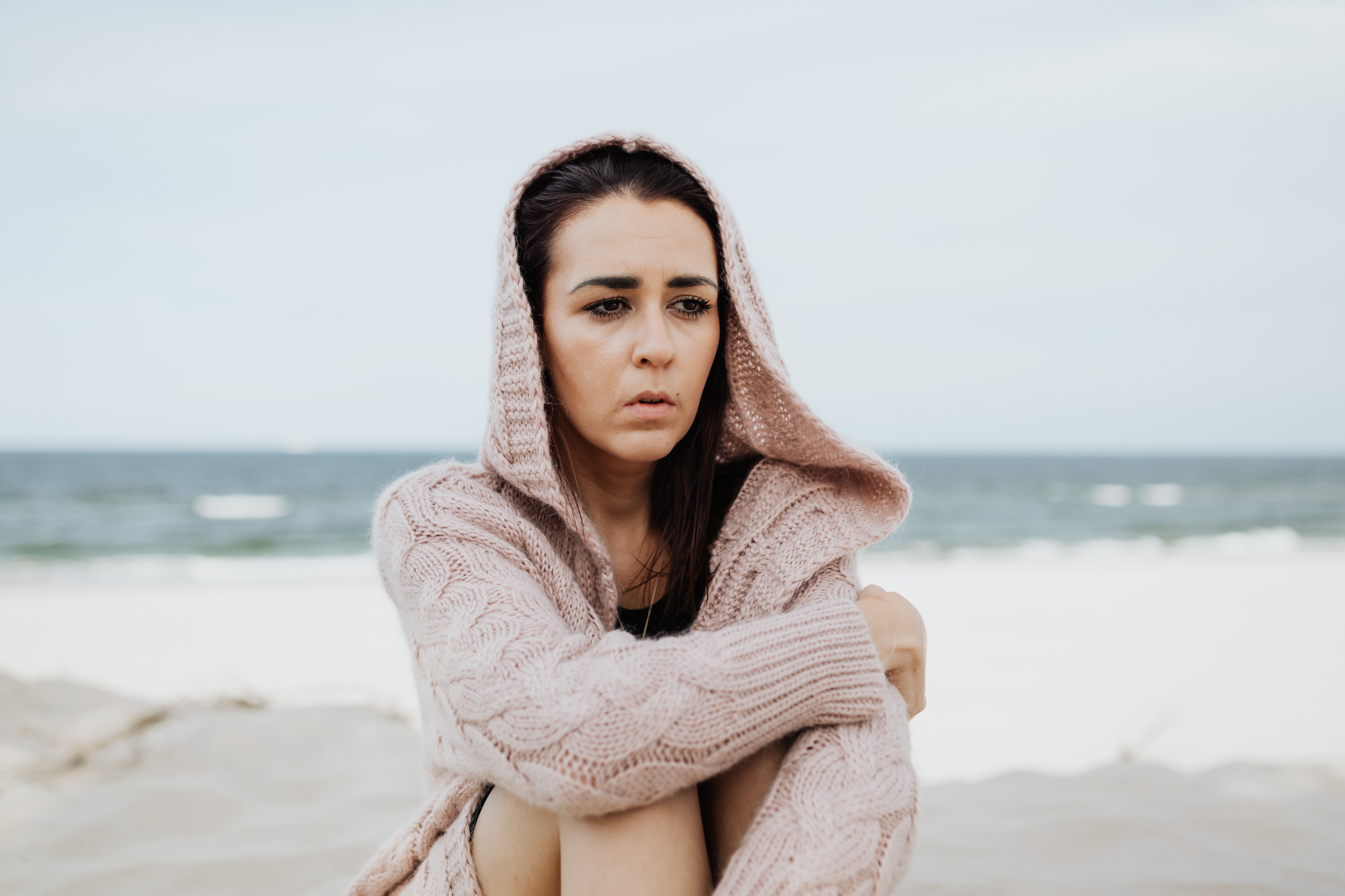 A woman feeling insecure.