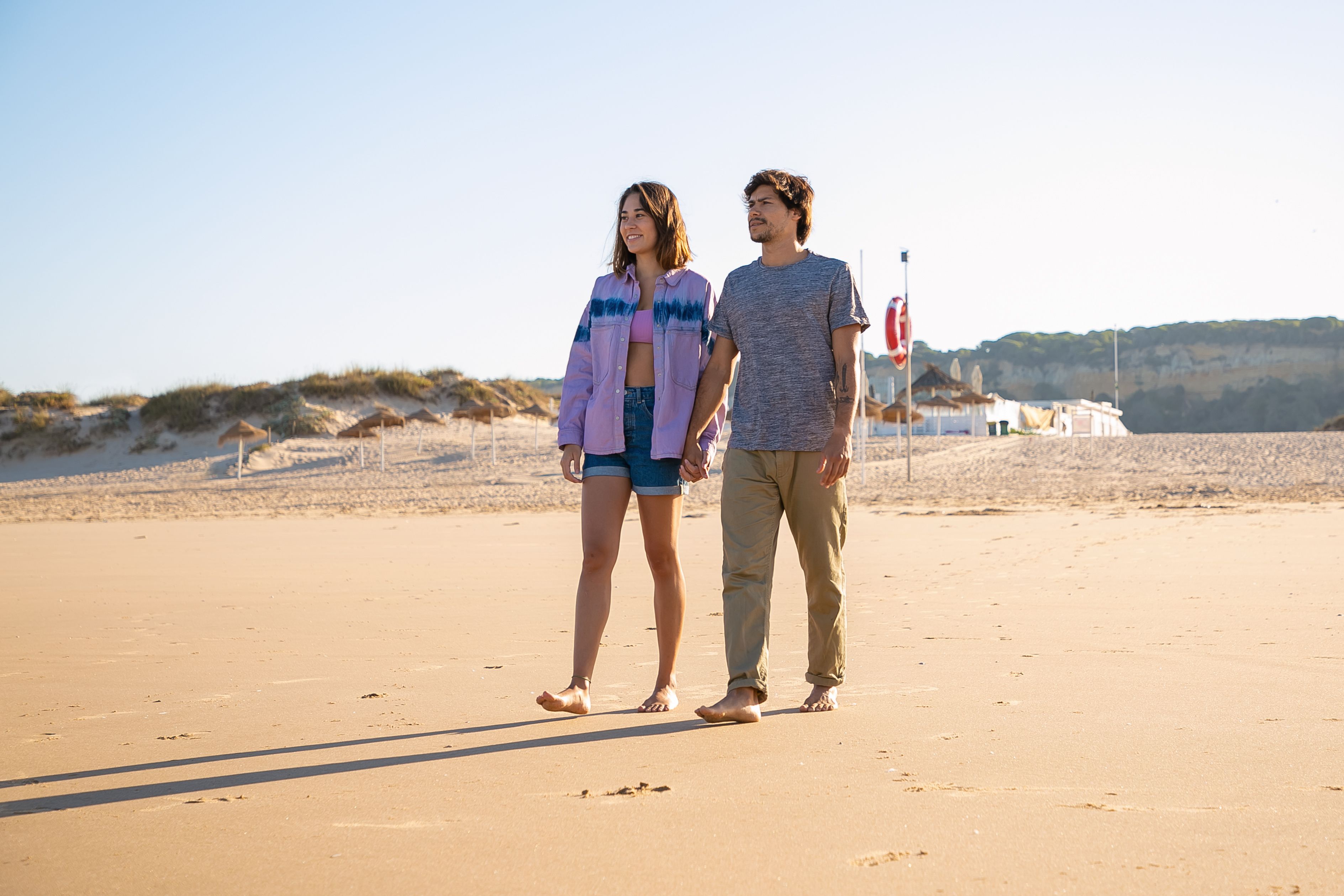 A couple at the beach.