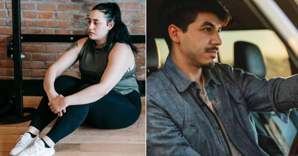 (L) A woman looks upset and in pain. (R) A man looks frustrated. (Representative Cover Image Source: Pexels| L - Andres Ayrton, R - Uriel Mont)