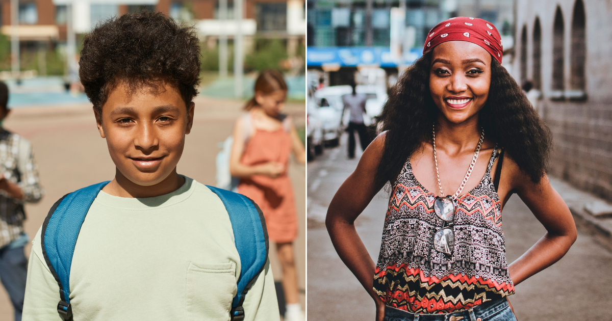 (L) A teenage boy greets someone with a backpack. (R) A woman smiles proudly. (Representative Cover Image Source: Pexels| L - Norma Mortenson, R - mwabonje)