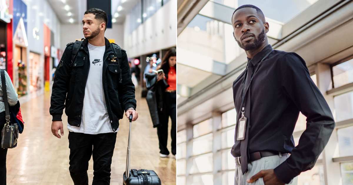 (L) An angry passenger is waiting at the airport. (R) An employee at the airport. (Representative Cover Image Source: Pexels| L - Filipe Braggio, R - Mizuno K)